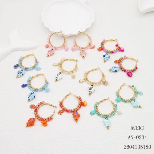 Pendientes Acero Aros con Bolitas