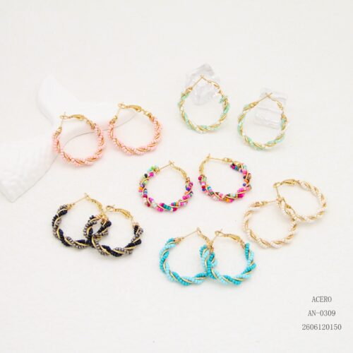Pendientes Acero Aros con Bolitas