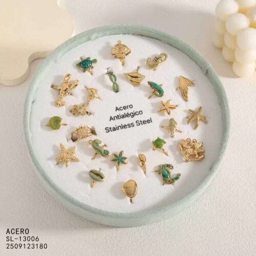 Anillos Acero Variados Colección Marina con Expositor