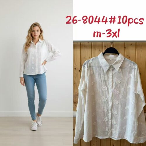 Camisa Bordados Florales Mujer