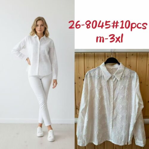 Camisa Bordados Florales Mujer