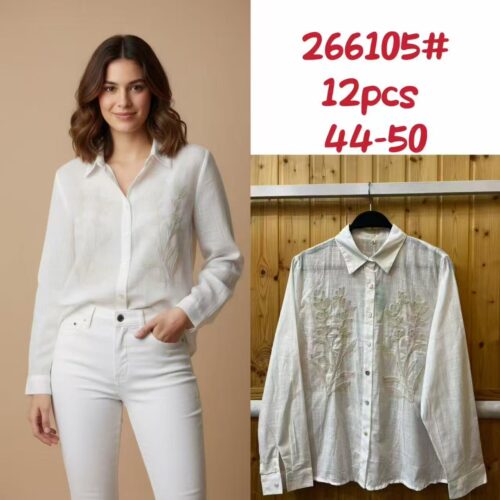 Camisa Bordados Florales Mujer