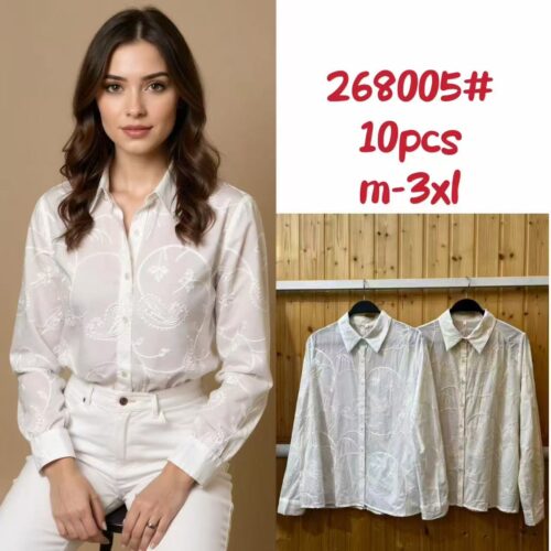 Camisa Bordados Florales Mujer
