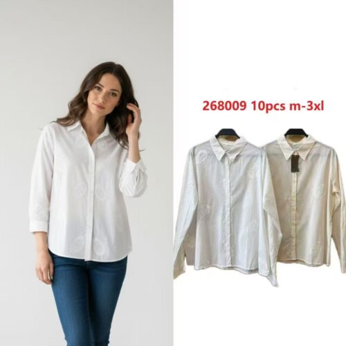 Camisa Bordados Florales Mujer