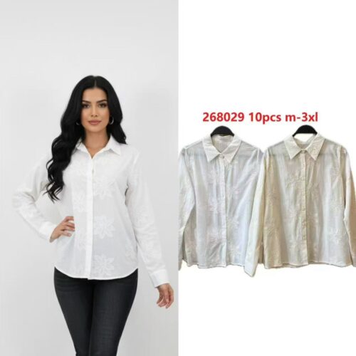 Camisa Bordados Florales Mujer