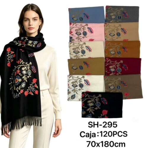 Bufandas con Flores Bordadas