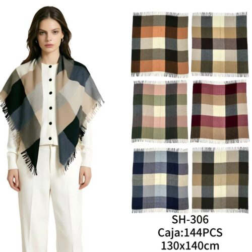 Ponchos con Flecos y Diseños a Cuadro