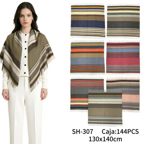 Ponchos con Flecos y Diseños a Rayas