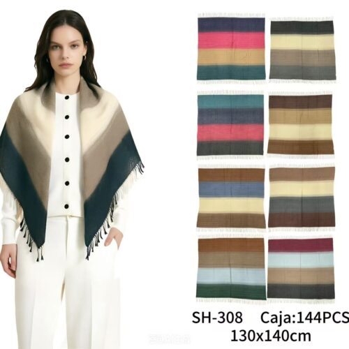 Ponchos con Flecos y Diseños a Rayas