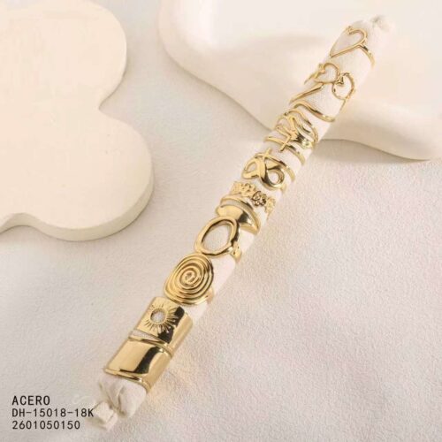Tubo con 12 Anillos Dorados Acero