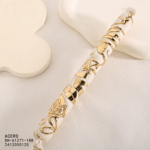 Tubo con 12 Anillos Dorados Acero