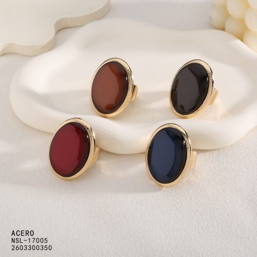 Anillo Maxi Acero Estilo Vintage con Piedra