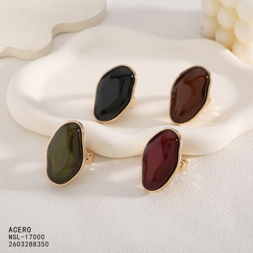Anillo Maxi Acero Estilo Vintage con Piedra