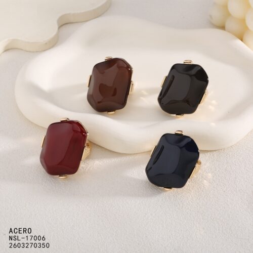 Anillo Maxi Acero Estilo Vintage con Piedra