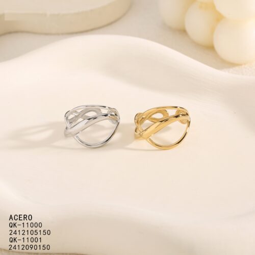Anillo Acero Diseño Geométrico