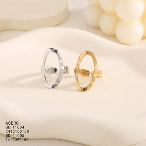Anillo Acero Diseño Geométrico