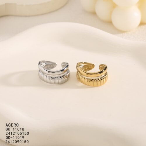 Anillo Acero Diseño Doble Banda