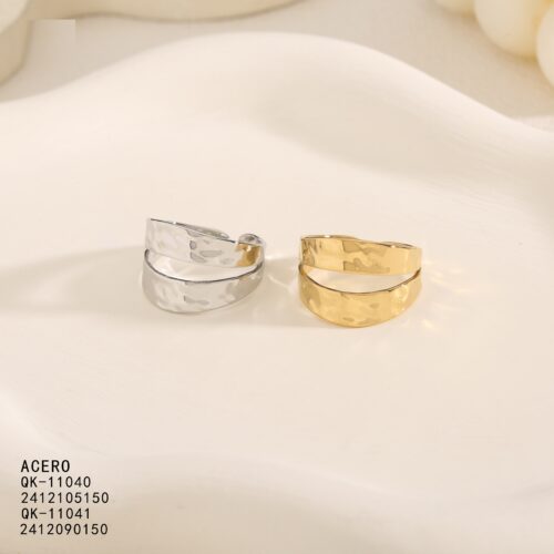 Anillo Acero Diseño Doble Banda