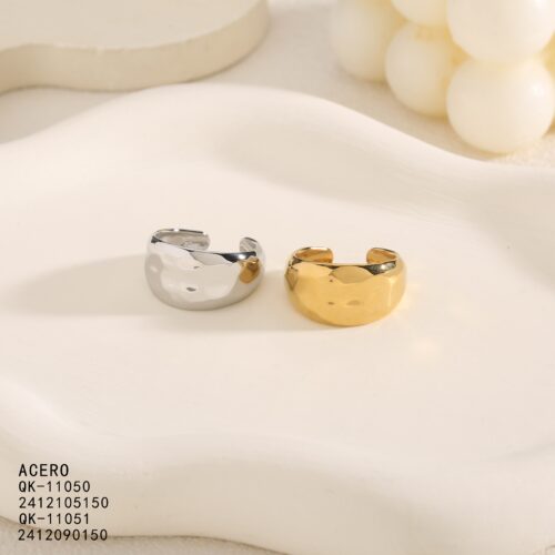 Anillo Acero Diseño Ancho y Abombado