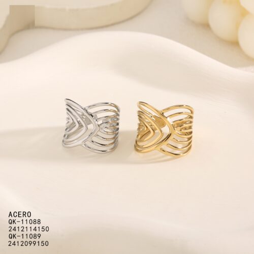 Anillo Acero Diseño Calado