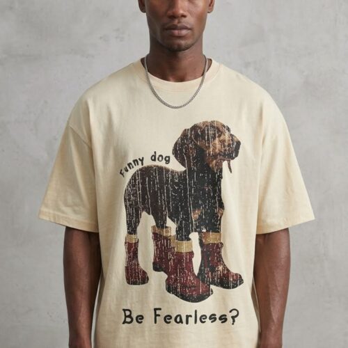 Camiseta Oversize Boxy fit Algodón Beige