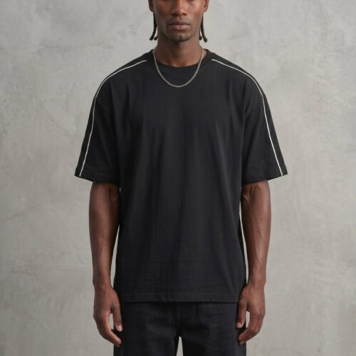 Camiseta Negra Oversize Boxy fit Algodón