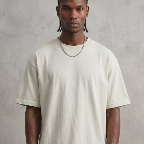 Camiseta Oversize Blanco Grisáceo
