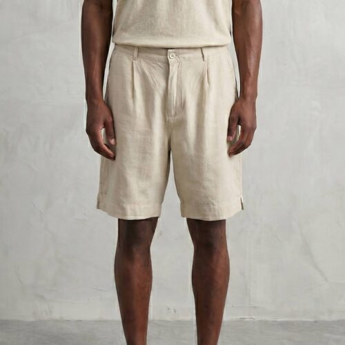 Bermuda Baggy con Lino Beige