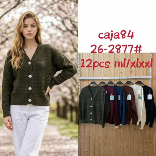 Chaqueta De Punto Botones Estilo Joya