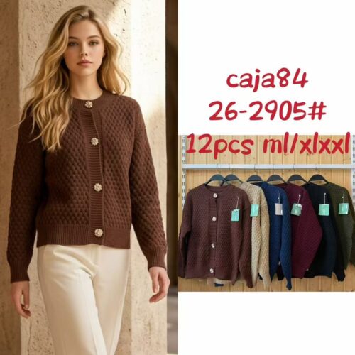 Chaqueta De Punto Botones Estilo Joya