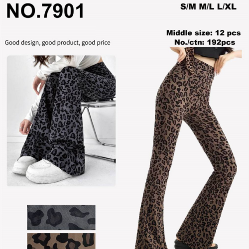 Leggins Acampanados con Estampado de Leopardo Mujer