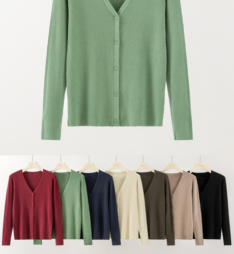 Chaqueta de Punto con Cuello en Pico