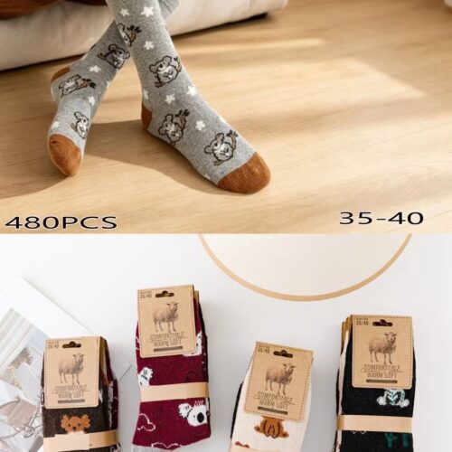 Calcetines Largos con Lana Estampados Mujer