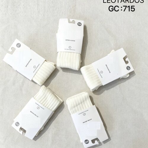 Leotardo Blanco Canalé Infantil Liso