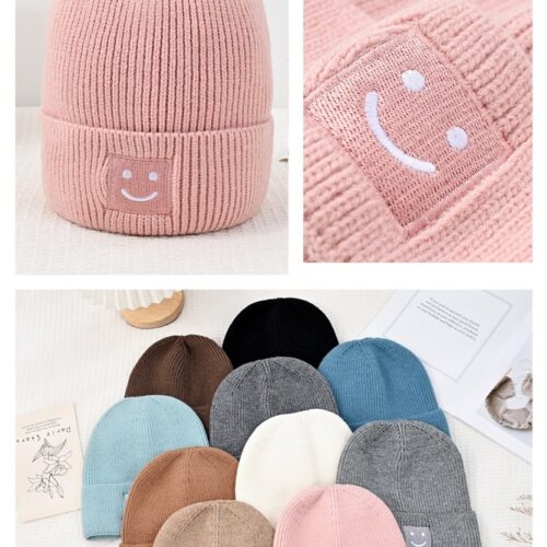 Gorro de Punto Canalé Bordado Mujer