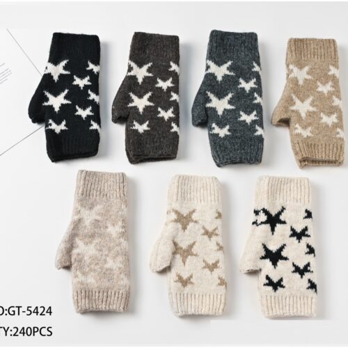 Guantes Sin Dedos Estilo Mitón Estrella  Mujer