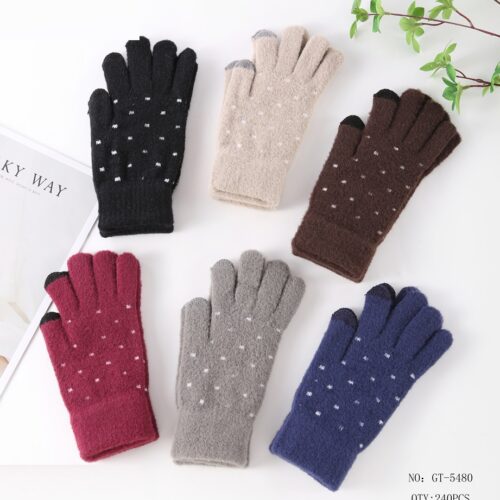 Guantes Estampado Puntitos Mujer