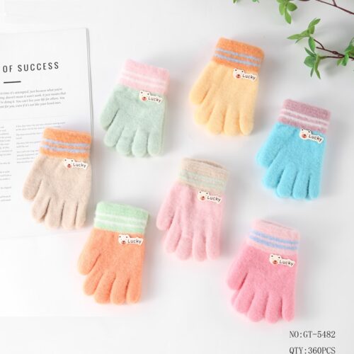 Guantes Peluche Rayas Infantil