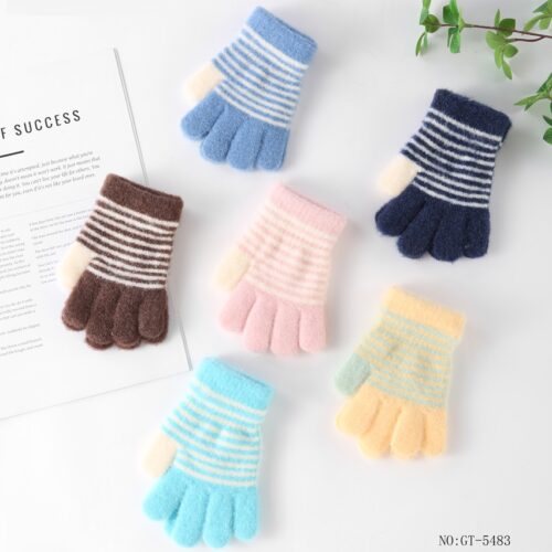 Guantes Peluche Rayas  Infantil
