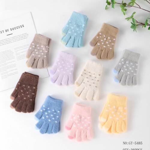 Guantes Peluche Puntitos Infantil