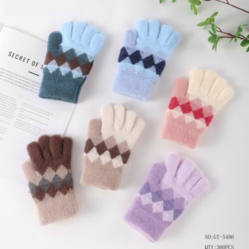 Guantes Peluche Rombos Infantil