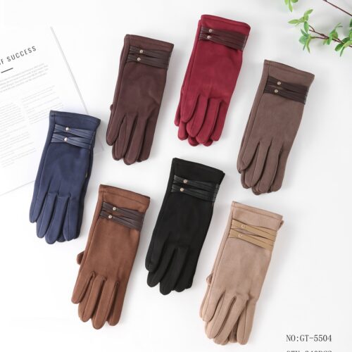 Guantes Lisos Doble Tira Mujer