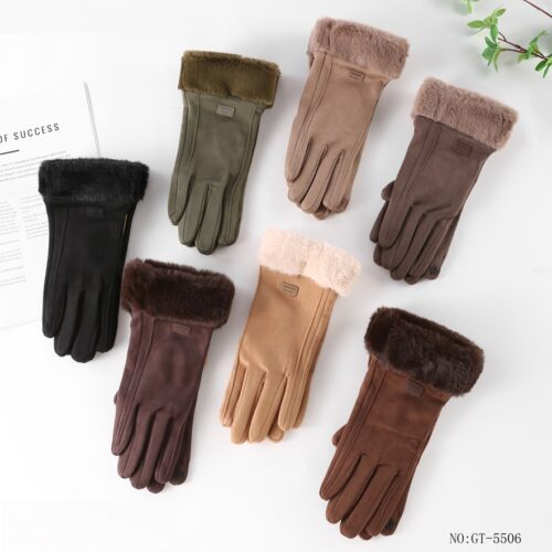 Guantes Muñequera Pelo Sintético Mujer