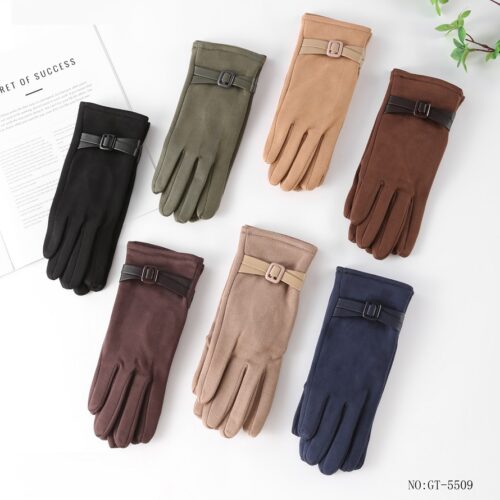 Guantes Lisos Hebilla Cuadrada Mujer