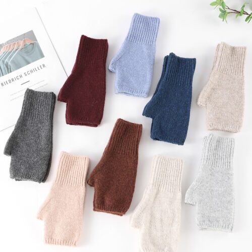 Guantes Sin Dedos Estilo Mitón Mujer