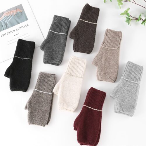 Guantes Sin Dedos Estilo Mitón Mujer