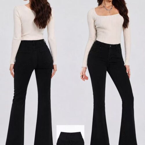 Pantalón  Vaquero Negro con Faja Moldeadora