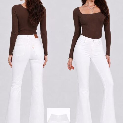 Pantalón Vaquero Blanco con Faja Moldeadora