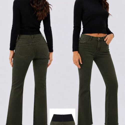 Pantalón Vaquero Khaki con Faja Moldeadora