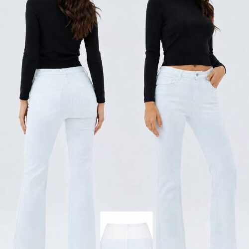Pantalón  Vaquero Blanco con Faja Moldeadora